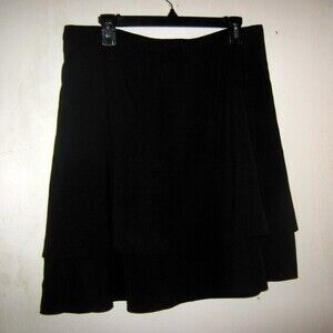Cato Black Tiered Ruffle Size 14 Skirt NWT